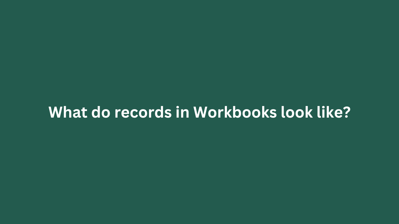What Do Records In Workbooks Look Like? featured image