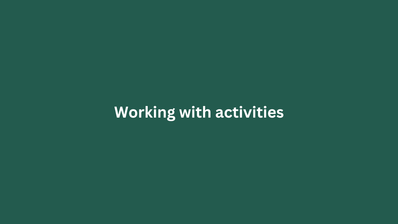Working With Activities featured image